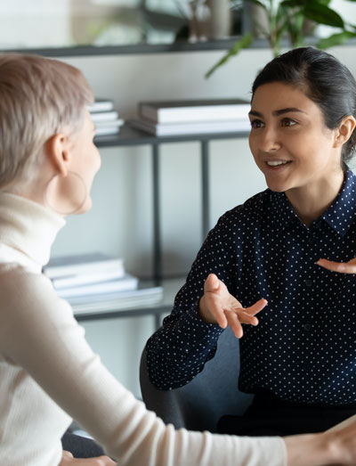woman candidate in interview